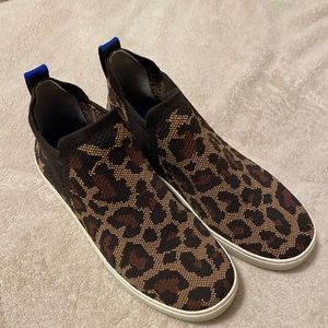 Rothy’s leopard print Chelsea style booties